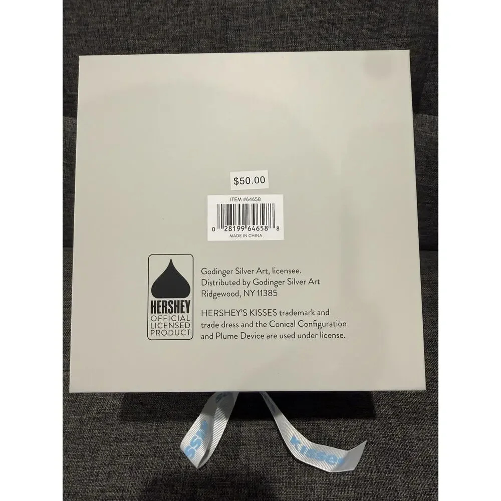 Godinger Hershey's Kisses Silver Electroplated Glass Candy Dish With Gift Box